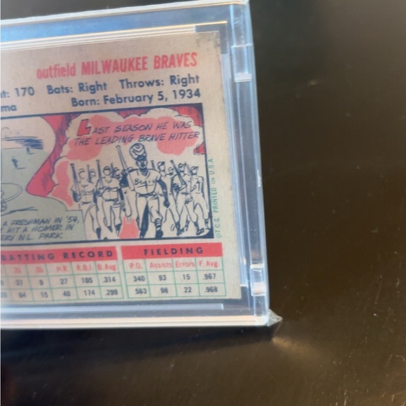 Authentic!! Hank Aaron 1956 Topps White Back Card #31 - Picture 6 of 8